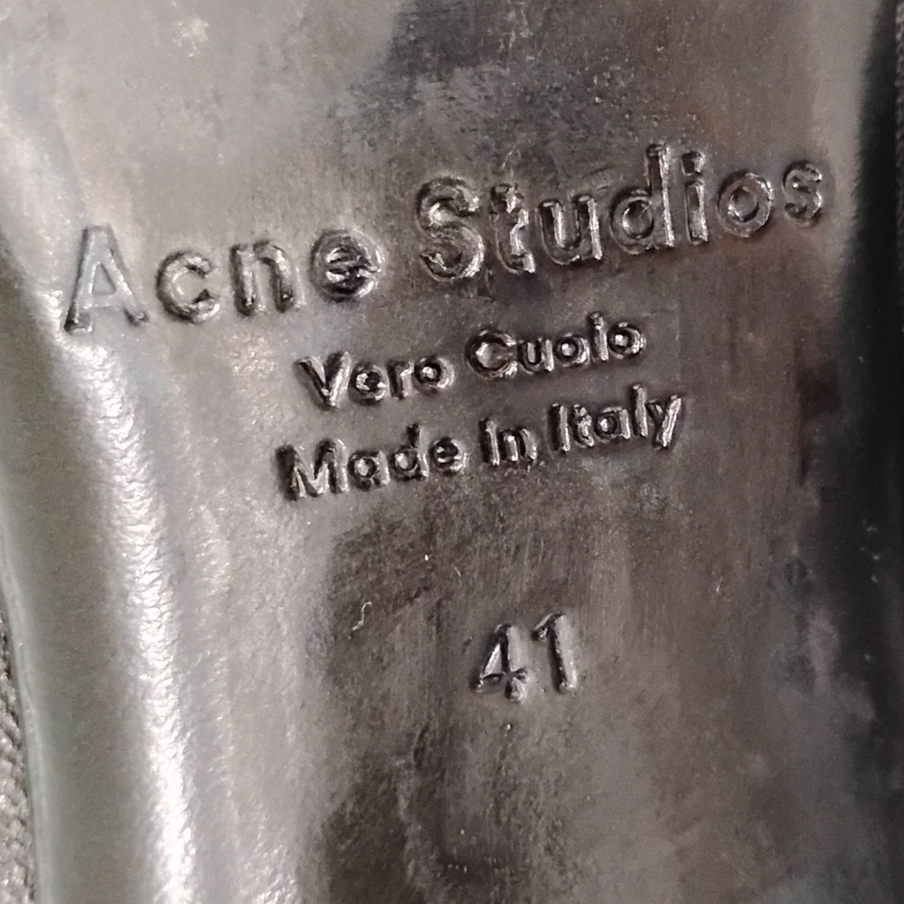 ACNE STUDIOS BLACK LEATHER ANKLE BOOTS - Picture 5 of 15